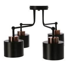 Lampa sufitowa Olena czarna 4x60W E27 klosz czarny