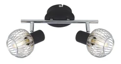 Lampa sufitowa Oslo listwa 2x40W E14 czarny/chrom