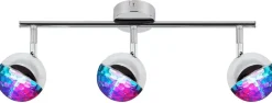 Lampa sufitowa Party listwa 3x3W LED rgb  główka okrągła 1e z przegubem kd system chrom