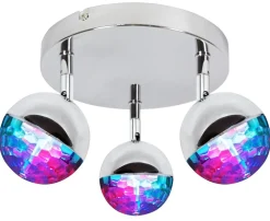 Lampa sufitowa Party plafon 3x3W LED rgb  główka okrągła 1e z przegubem kd system chrom