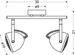 Lampa sufitowa Pent listwa 2x50W GU10   betonowy szary