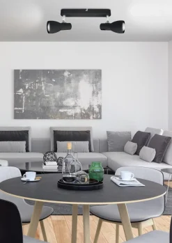 Lampa sufitowa Picardo listwa 2x40W E14 czarny matowy