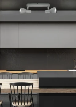 Lampa sufitowa Picardo listwa 2x40W E14  szaro srebrny