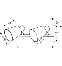 Lampa sufitowa Pin listwa 2x40W E14  chrom