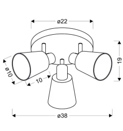 Lampa sufitowa Pin plafon 3x40W E14 chrom