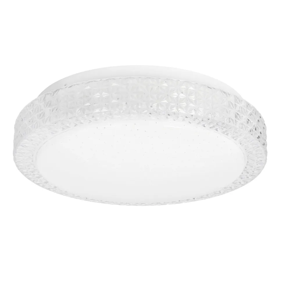 Lampa sufitowa Rabel plafon bezbarwny 12W LED 4000K 27cm klosz biały