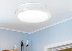 Lampa sufitowa Rabel plafon bezbarwny 12W LED 4000K 27cm klosz biały
