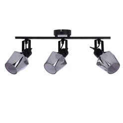 Lampa sufitowa Randi listwa czarny  matowy 3x15W E14 klosz dymiony