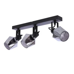Lampa sufitowa Randi listwa czarny matowy 3x15W E14 klosz dymiony