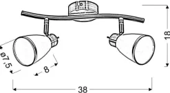Lampa sufitowa Regent listwa 2x40W G9  patyna (bż)