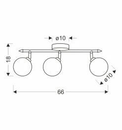 Lampa sufitowa Rodia listwa patynowy  3x40W G9 klosz bursztynowy