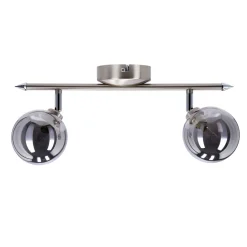 Lampa sufitowa Rodia listwa satynowy 2x40W G9 klosz grafitowy