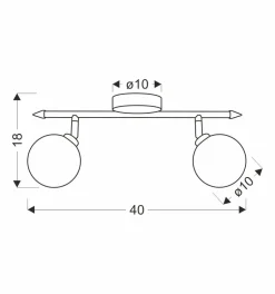 Lampa sufitowa Rodia listwa patynowy  2x40W G9 klosz bursztynowy