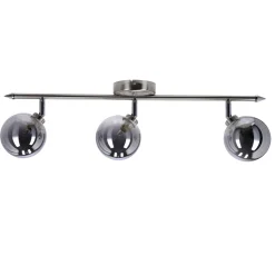 Lampa sufitowa Rodia listwa satynowy 3x40W G9 klosz grafitowy