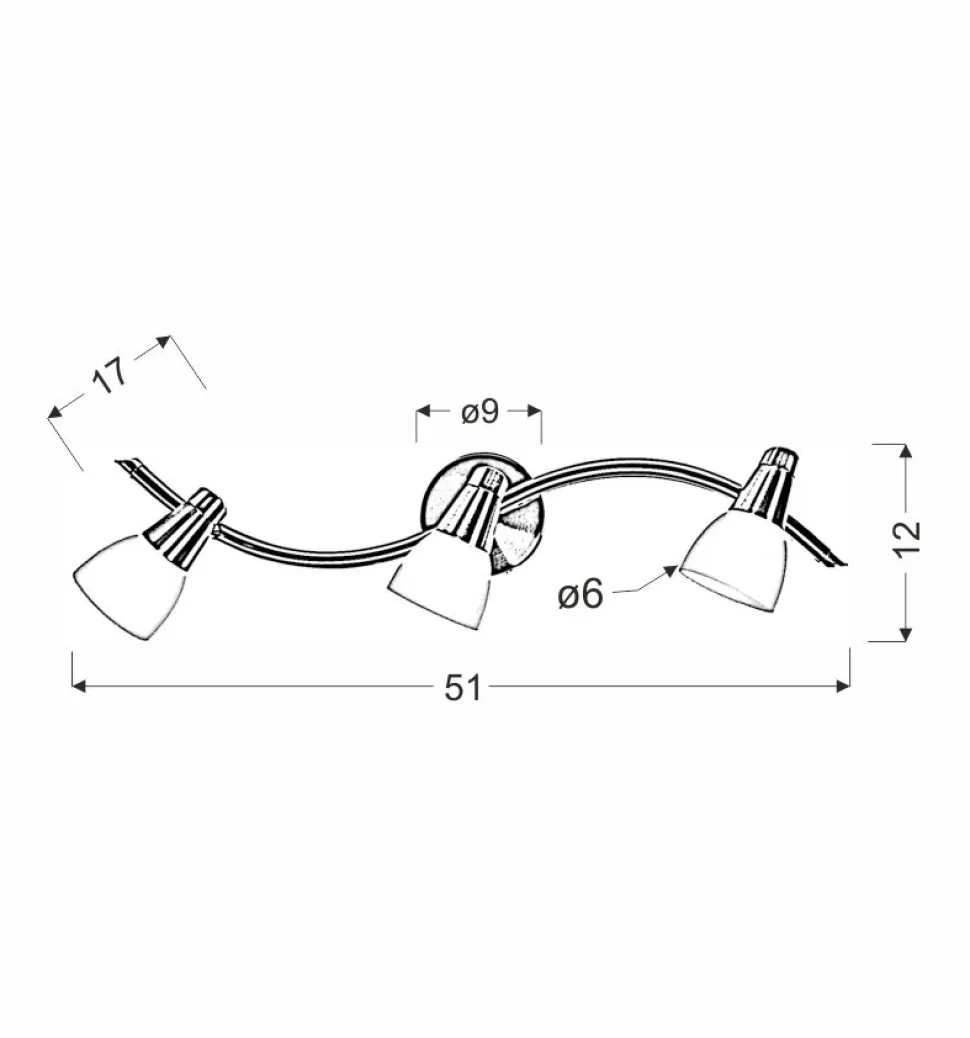 Lampa sufitowa Selia listwa 3x40W G9 nikiel mat/chrom biały (bż)