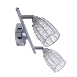 Lampa sufitowa Shiba listwa chromowy  2x15W G9 klosz bezbarwny