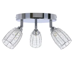Lampa sufitowa Shiba plafon chromowy 3x15W G9 klosz bezbarwny