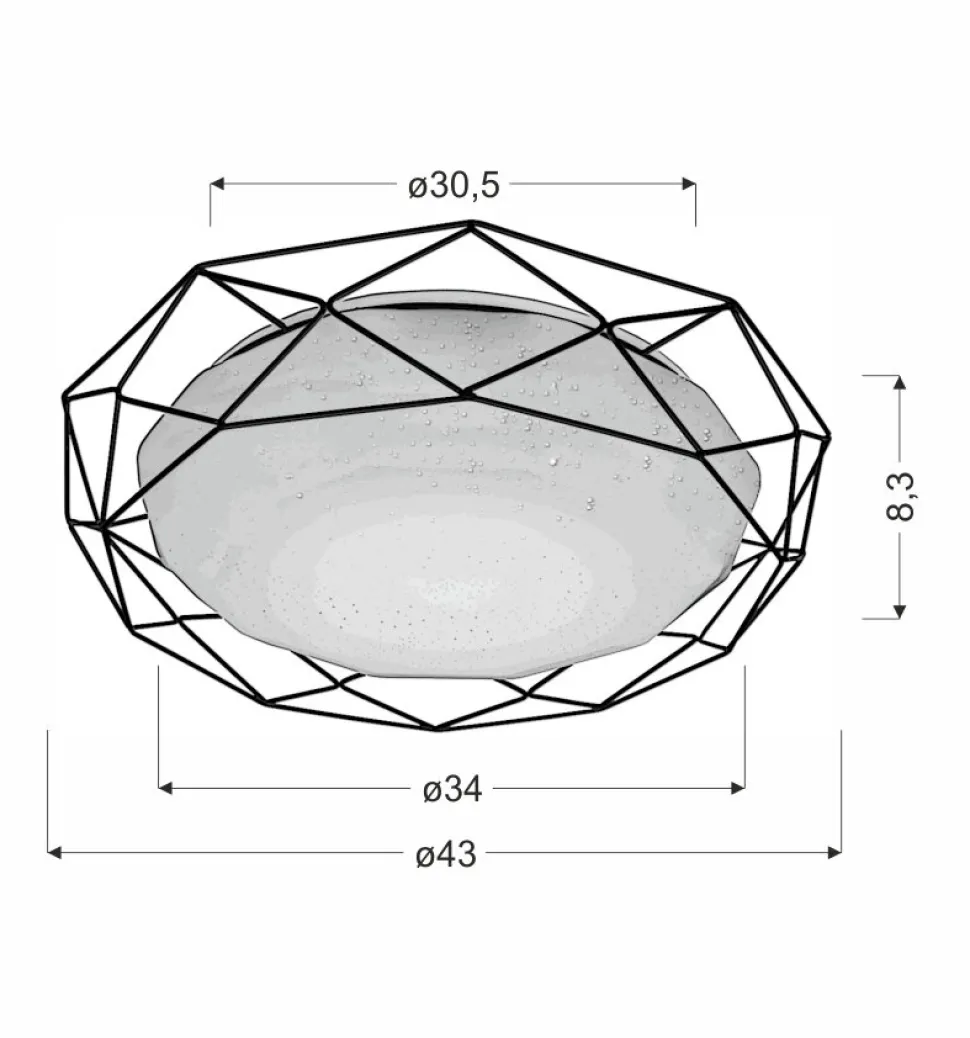 Lampa sufitowa Sven plafon 43 24W LED 3000K chrom