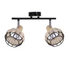 Lampa sufitowa Tajga listwa  czarny+drewniany 2x40W E14 klosz czarny+drewniany