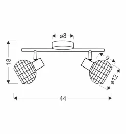 Lampa sufitowa Tajga listwa  czarny+drewniany 2x40W E14 klosz czarny+drewniany