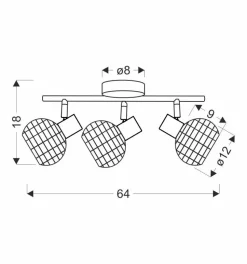 Lampa sufitowa Tajga listwa  czarny+drewniany 3x40W E14 klosz czarny+drewniany