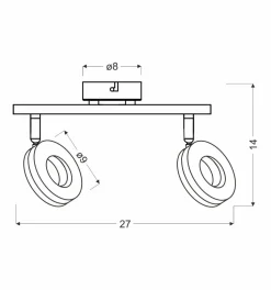 Lampa sufitowa Thema listwa 2x5W LED  chrom