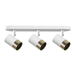 Lampa sufitowa Tobi listwa biały 3x15W GU10 klosz biały+złoty
