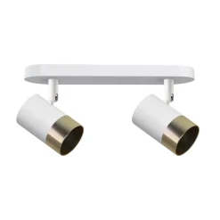 Lampa sufitowa Tobi listwa biały 2x15W GU10 klosz biały+złoty