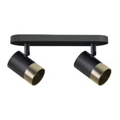 Lampa sufitowa Tobi listwa czarny 2x15W GU10 klosz czarny+złoty