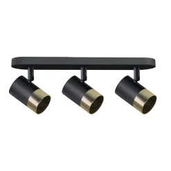 Lampa sufitowa Tobi listwa czarny 3x15W GU10 klosz czarny+złoty