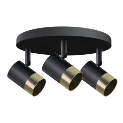 Lampa sufitowa Tobi plafon czarny 3x15W GU10 klosz czarny+złoty
