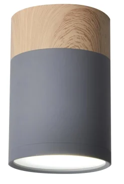 Lampa sufitowa Tuba 1x15W GU10 6,8/10 szary+drewno