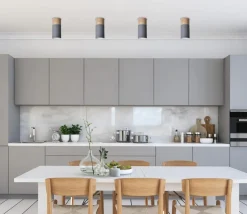 Lampa sufitowa Tuba 1x15W GU10 6,8/15  szary+drewno