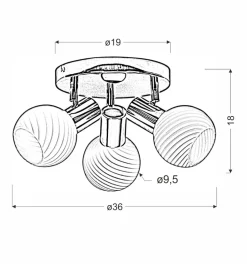 Lampa sufitowa Turno plafon 3x40W E14  chrom