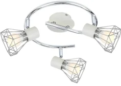 Lampa sufitowa Verve spirala 3x40W E14 biały abażur chrom
