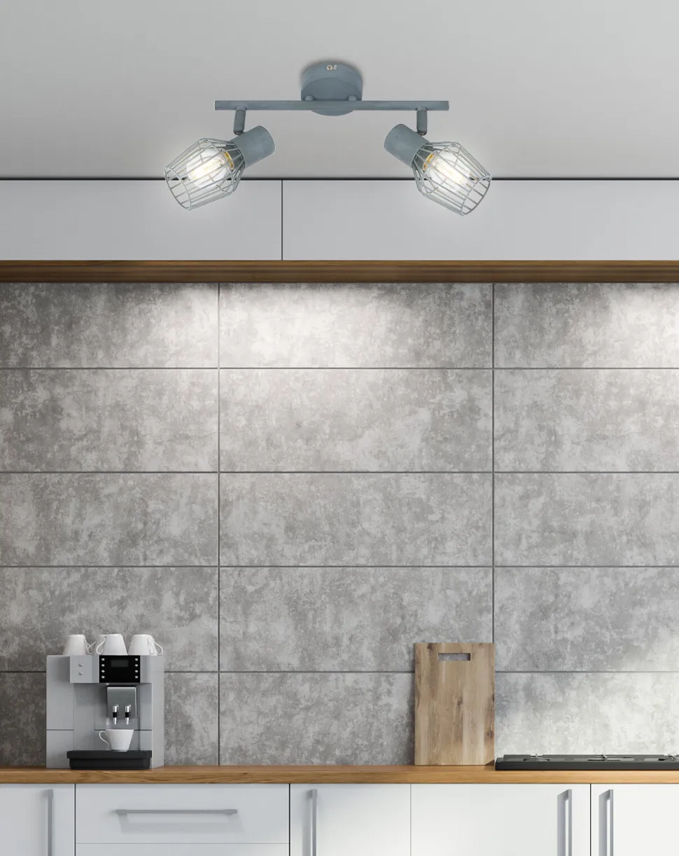 Lampa sufitowa Viking listwa 2x40W E14 szary