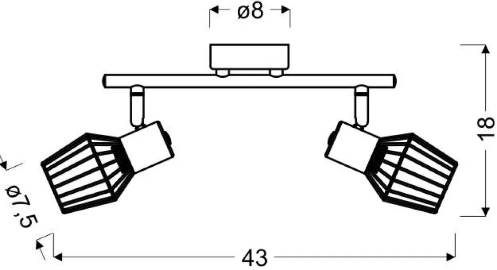 Lampa sufitowa Viking listwa 2x40W E14 szary