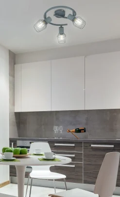 Lampa sufitowa Viking spirala 3x40W E14  szary