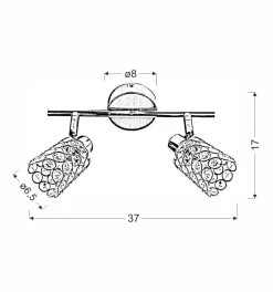 Lampa sufitowa York listwa 2x40W G9  różowe złoto (bż)