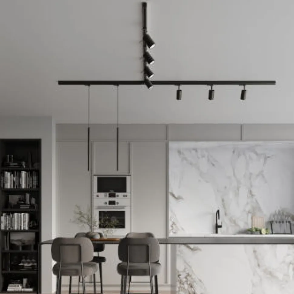 Lampa sufitowa/wisząca, 9 punktowa, system szynowy 3 fazowy, RING/PASTELO