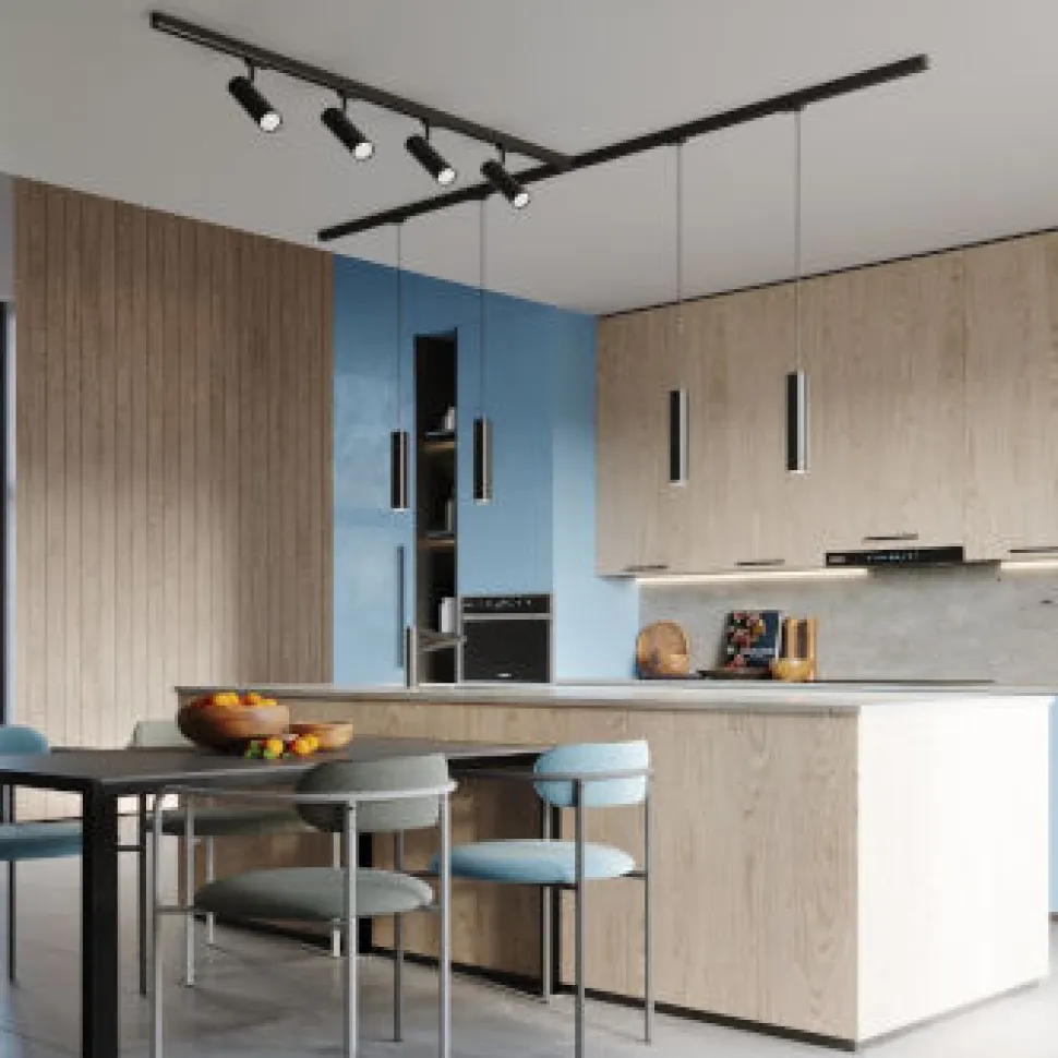 Lampa sufitowa/wisząca, 8 punktowa, system szynowy 3 fazowy, DIREZIONE/LAGOS