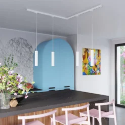 Lampa wisząca, 4 punktowa, system szynowy 3 fazowy, LAGOS biała