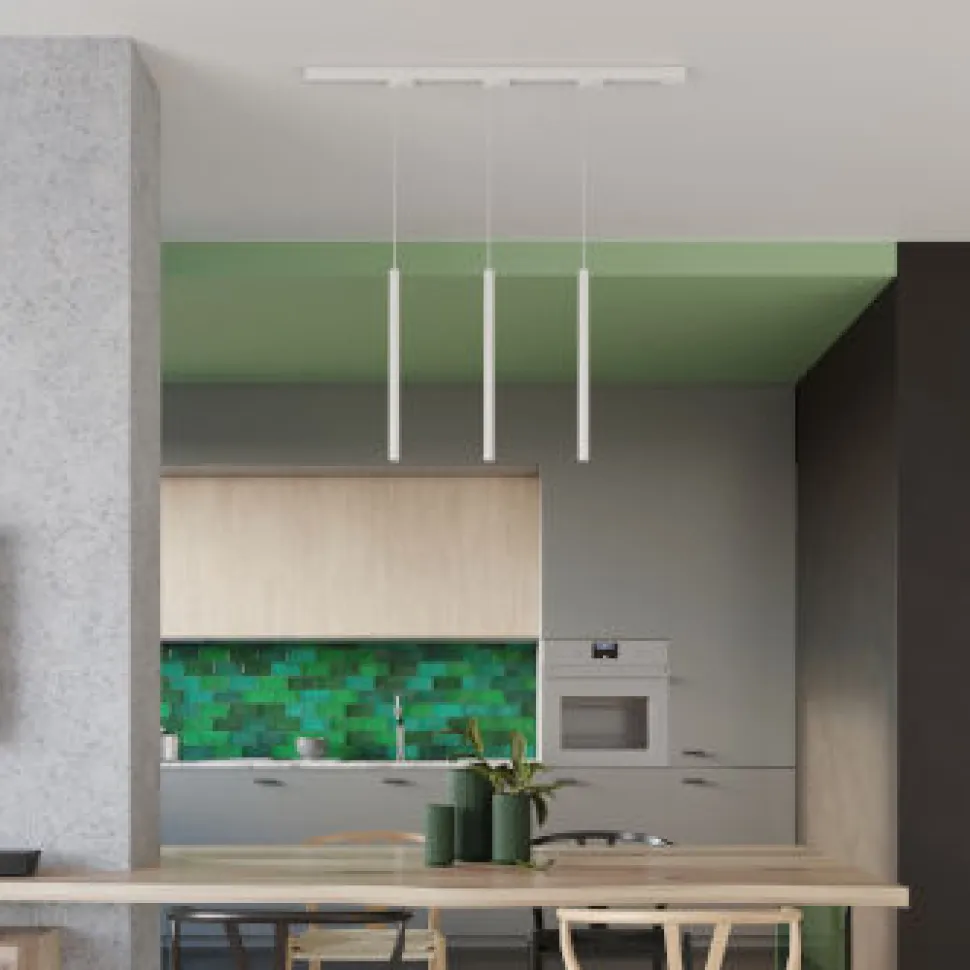 Lampa wisząca, 3 punktowa, system szynowy 3 fazowy, PASTELO biały