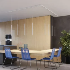 Lampa wisząca, 8 punktowa, system szynowy 3 fazowy, PASTELO biała