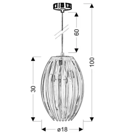 Lampa wisząca Abuko 1x60W E27 brązowy  mały