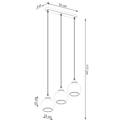 Lampa wisząca ALINO 3 czarna