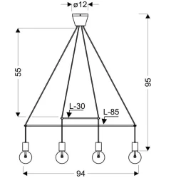Lampa wisząca Alto 4x40W E27 biały  matowy