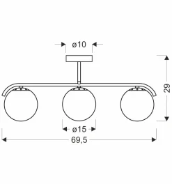 Lampa wisząca AMADEO czarny 3x40W E14  klosz biały