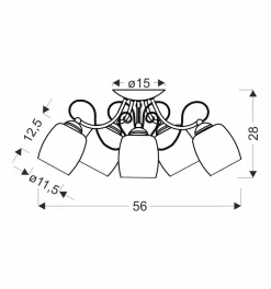 Lampa wisząca Amba 5x40W E27 biały / meg