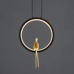 Lampa wisząca AMICI led czarno złota 27 cm